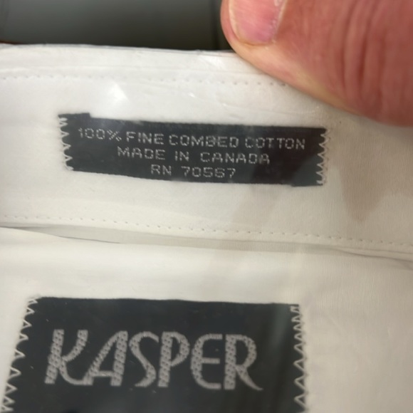 New in bag Kasper Men’s White Dress Shirt 15 1/2 x 34-35 - Picture 2 of 7